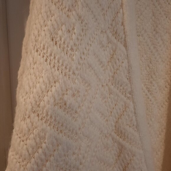 Eileen Fisher Cardigan Sweater Medium Ivory Baby Alpaca Chunky Knit Longline - Picture 5 of 9